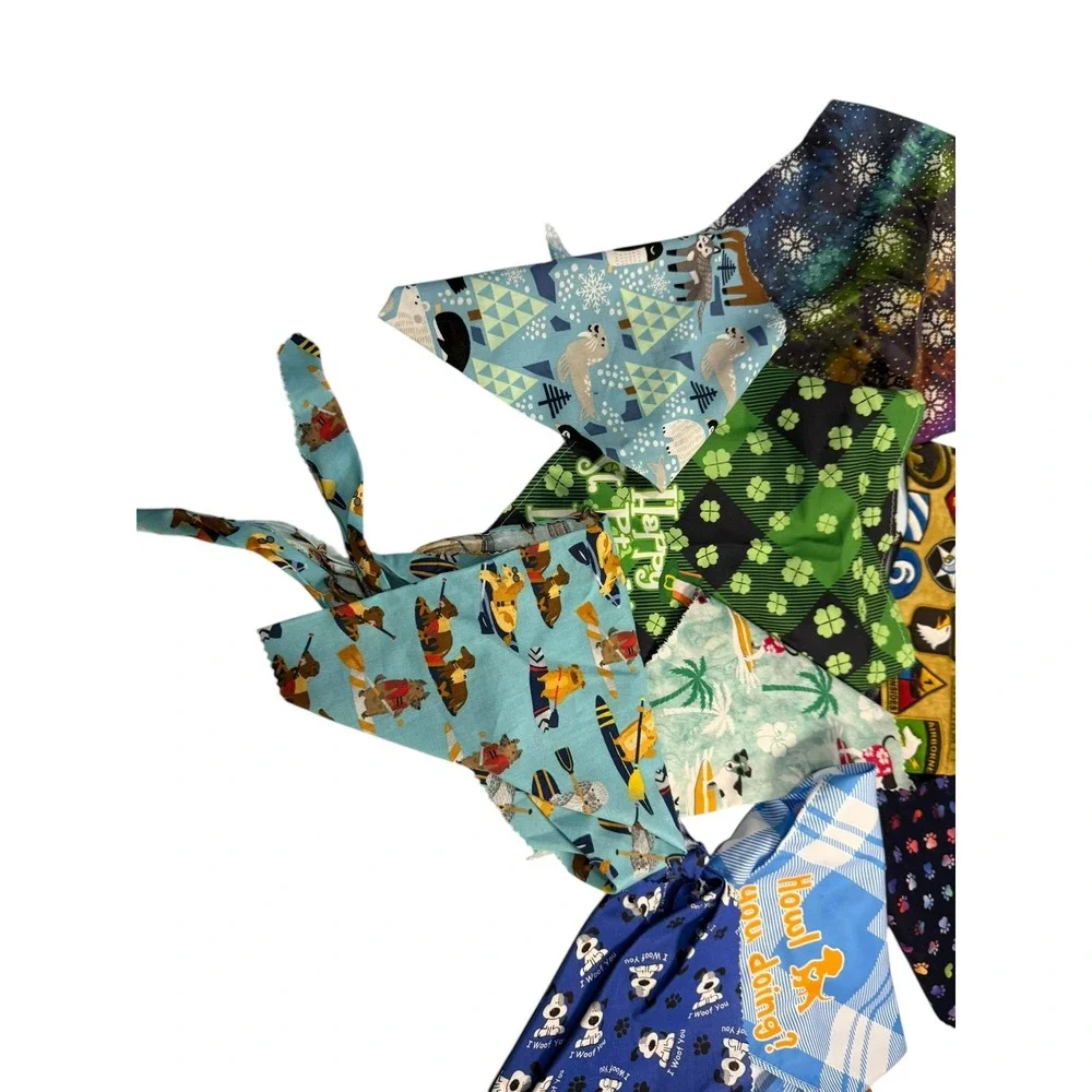 Bulk Mixed Lot of Over 10 Dog Bandanas All Sizes